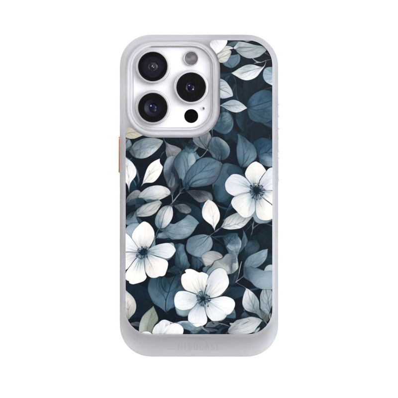 iPhone 16 Pro NIVOcore Blaue Negativblumen mit KI