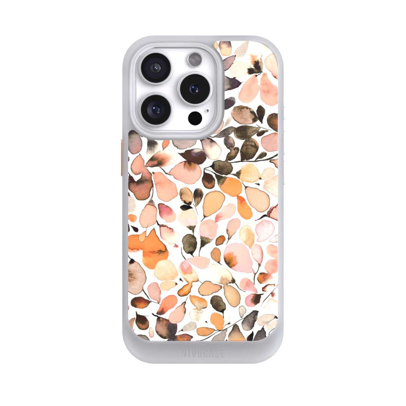 iPhone 16 Pro NIVOcore Eucalyptus Watercolor Leaves Dark Brown Autumn