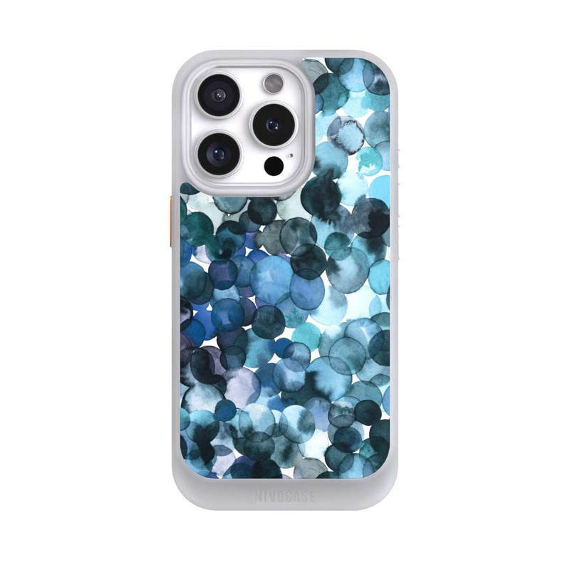 iPhone 16 Pro NIVOcore Watercolor Dots Blue Pattern