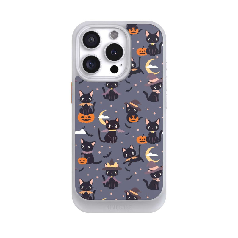 iPhone 16 Pro NIVOcore Cute Halloween Witch Cats and Pumpkins