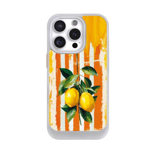 Apple iPhone 16 Pro NIVOcore Summer Lemons on Stripes with AI