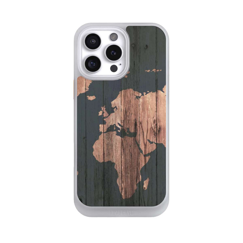 iPhone 16 Pro Max NIVOcore Wooden World Map