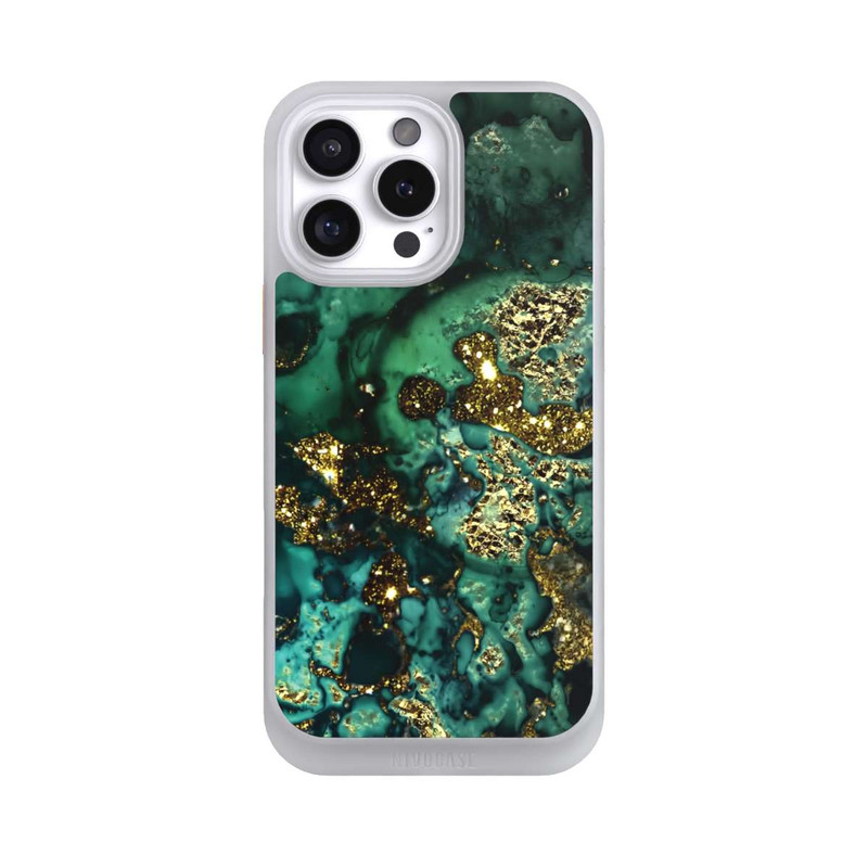 iPhone 16 Pro Max NIVOcore Cyan Glitzer Marmorlook