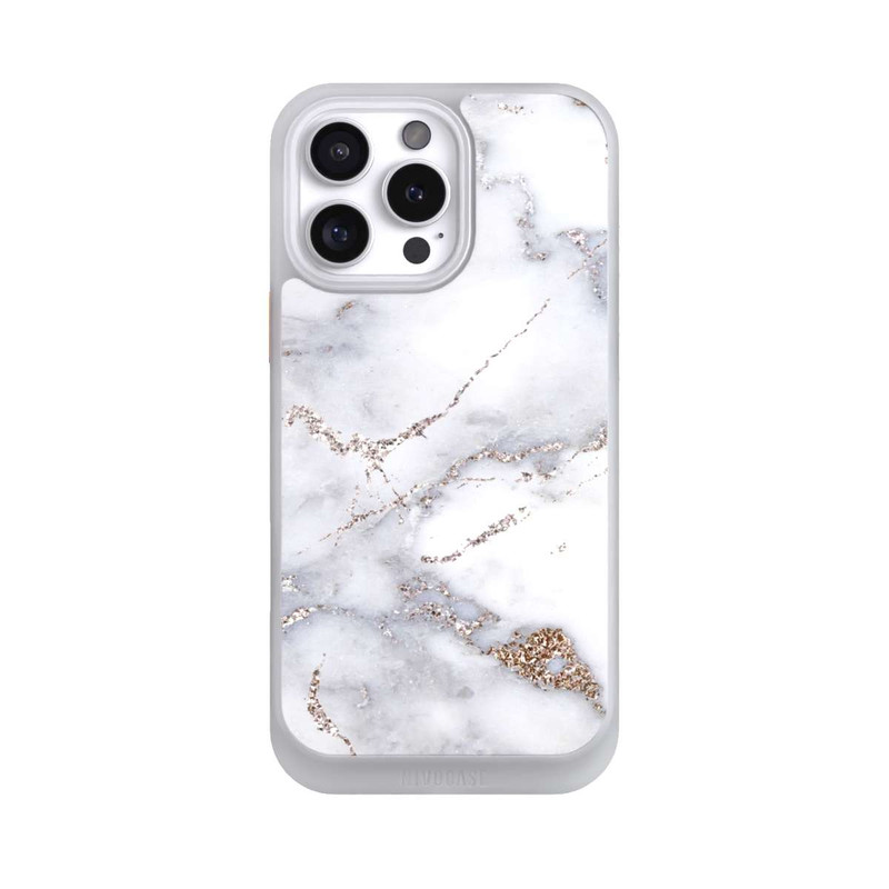 iPhone 16 Pro Max NIVOcore Silberglitzer Marmorlook