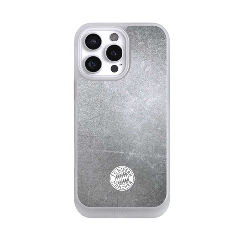 Apple iPhone 16 Pro Max NIVOcore Klassisches FCB Logo Klein - Weiß auf Metalllook
