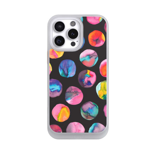 Apple iPhone 16 Pro Max NIVOcore Bunte Tintenmurmeln Punkte Schwarz