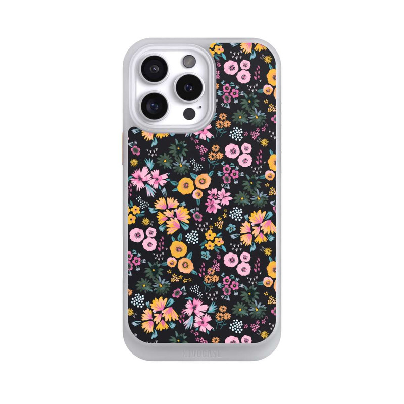 iPhone 16 Pro Max NIVOcore Kleine bunte Blumen Schwarz 2