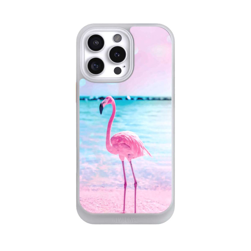 iPhone 16 Pro Max NIVOcore Rosa Flamingo am Meer