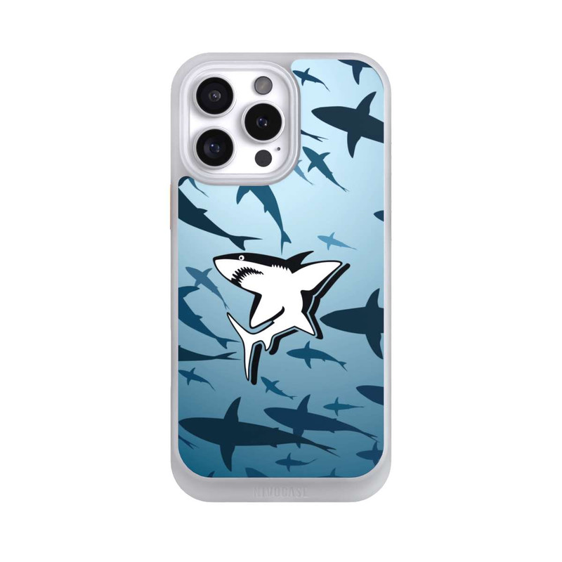 iPhone 16 Pro Max NIVOcore Haie Muster Blau