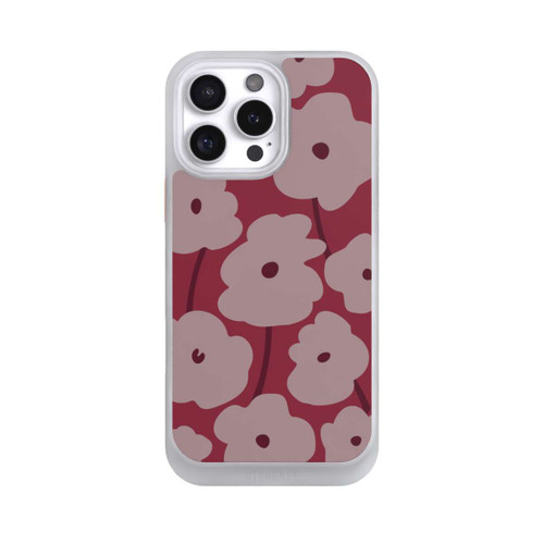 Apple iPhone 16 Pro Max NIVOcore Minimalistische Blumen Bordeaux