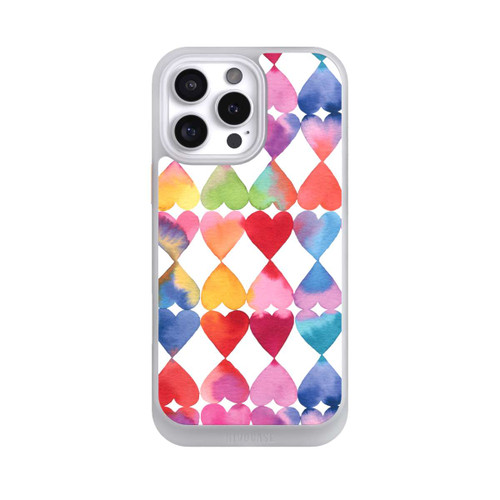 Apple iPhone 16 Pro Max NIVOcore Colorful Watercolor Hearts Pattern