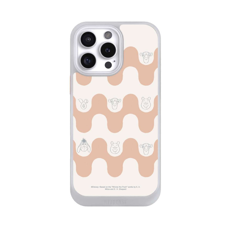 iPhone 16 Pro Max NIVOcore Winnie l'Ourson et ses Amis Motif Vagues Bohèmes