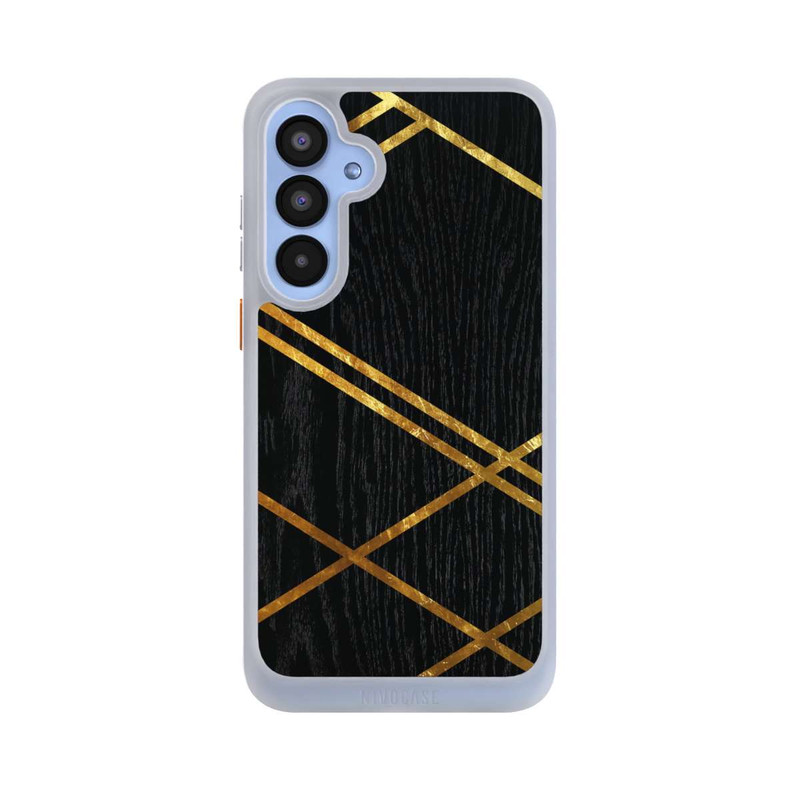 Galaxy A55 5G NIVOcore Schwarzes geometrisches Muster Goldene Streifen
