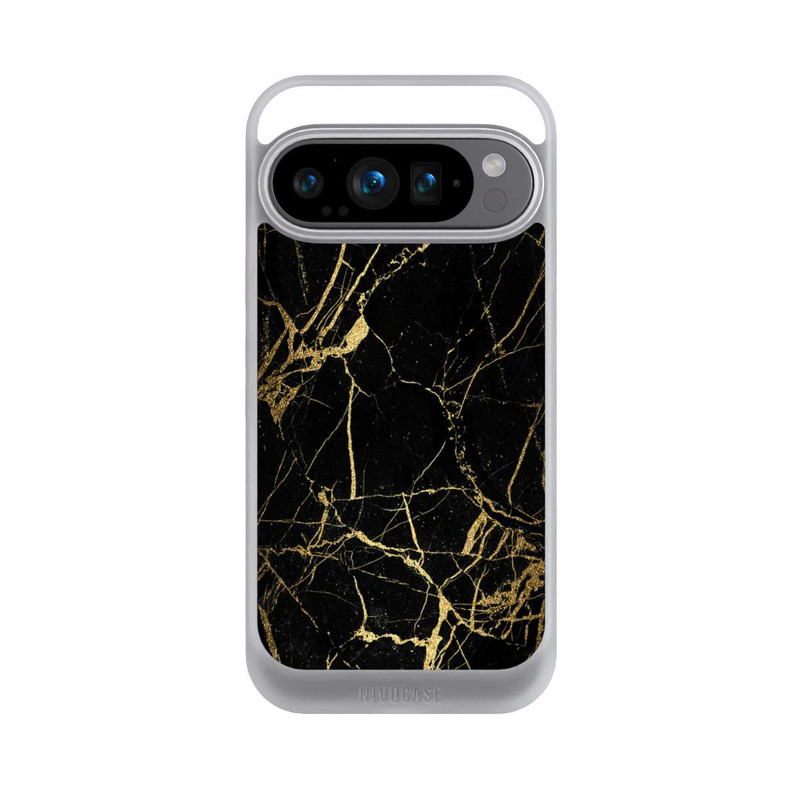 Pixel 9 Pro NIVOcore Schwarzgoldener Marmor-Look