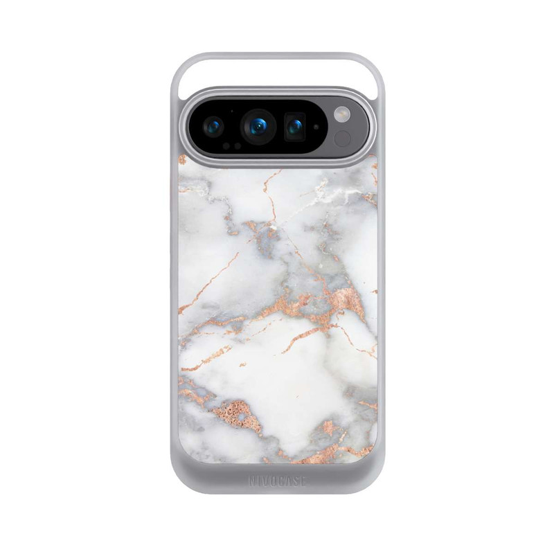 Pixel 9 Pro NIVOcore Weißer und goldener Marmorlook