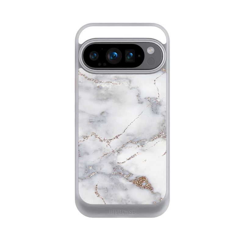 Pixel 9 Pro NIVOcore Silberglitzer Marmorlook