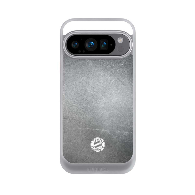Pixel 9 Pro NIVOcore Klassisches FCB Logo Klein - Weiß auf Metalllook