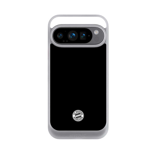 Google Pixel 9 Pro NIVOcore Logo FCB Classique Petit - Blanc sur Fond Noir
