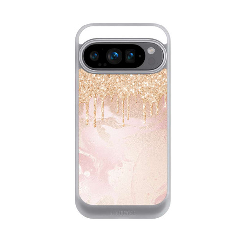 Google Pixel 9 Pro NIVOcore  Roségoldener Glitzer Tropfen Look