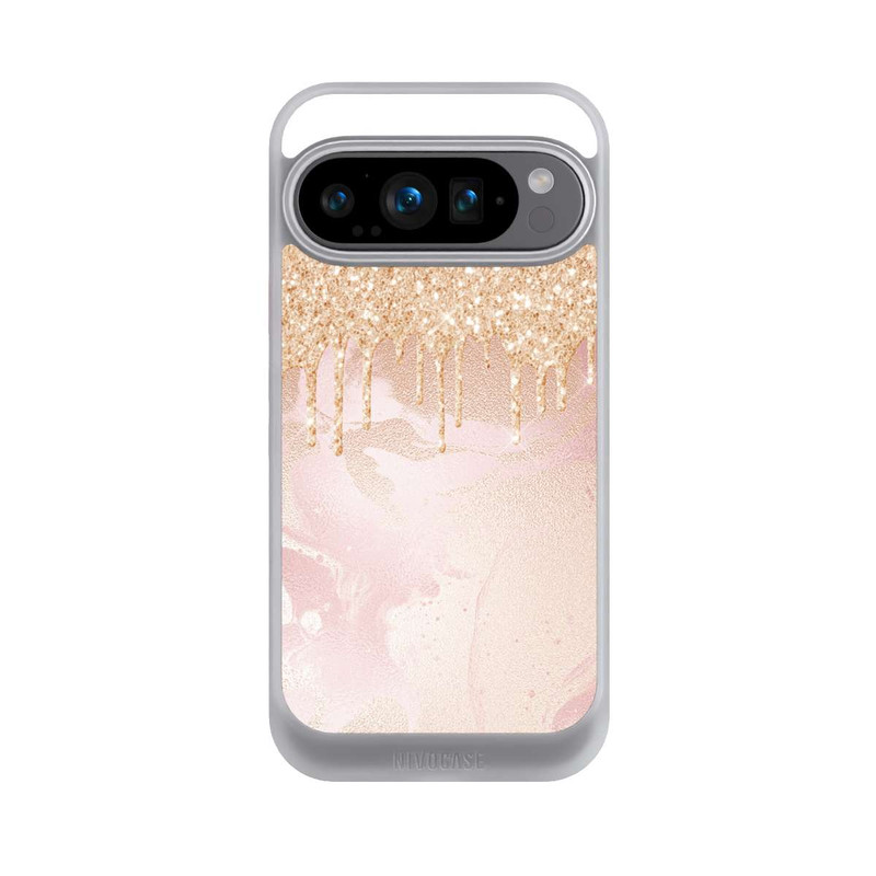 Pixel 9 Pro NIVOcore  Roségoldener Glitzer Tropfen Look