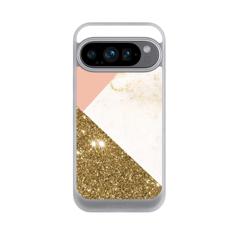 Pixel 9 Pro NIVOcore Marmor-Collage in Goldoptik