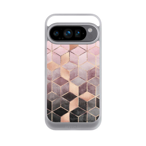 Google Pixel 9 Pro NIVOcore Pink-grauer Farbverlauf Würfel Druck