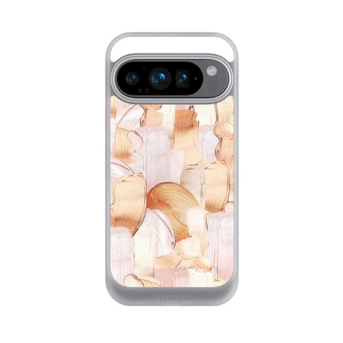 Google Pixel 9 Pro NIVOcore Weiß/Gold Pinsel Muster