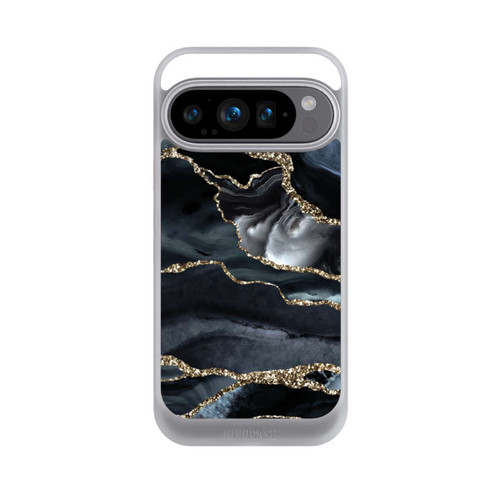 Google Pixel 9 Pro NIVOcore Dunkler Marmor Gold Glitzerlook