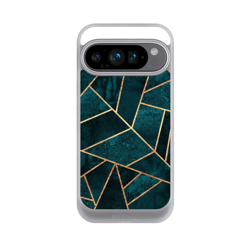 Pixel 9 Pro NIVOcore Tief Blaugrün Stein Gold Druck