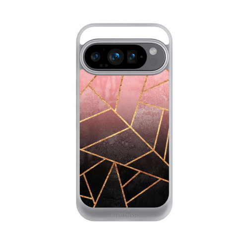Google Pixel 9 Pro NIVOcore Pinker und Schwarzer Stein Gold Druck