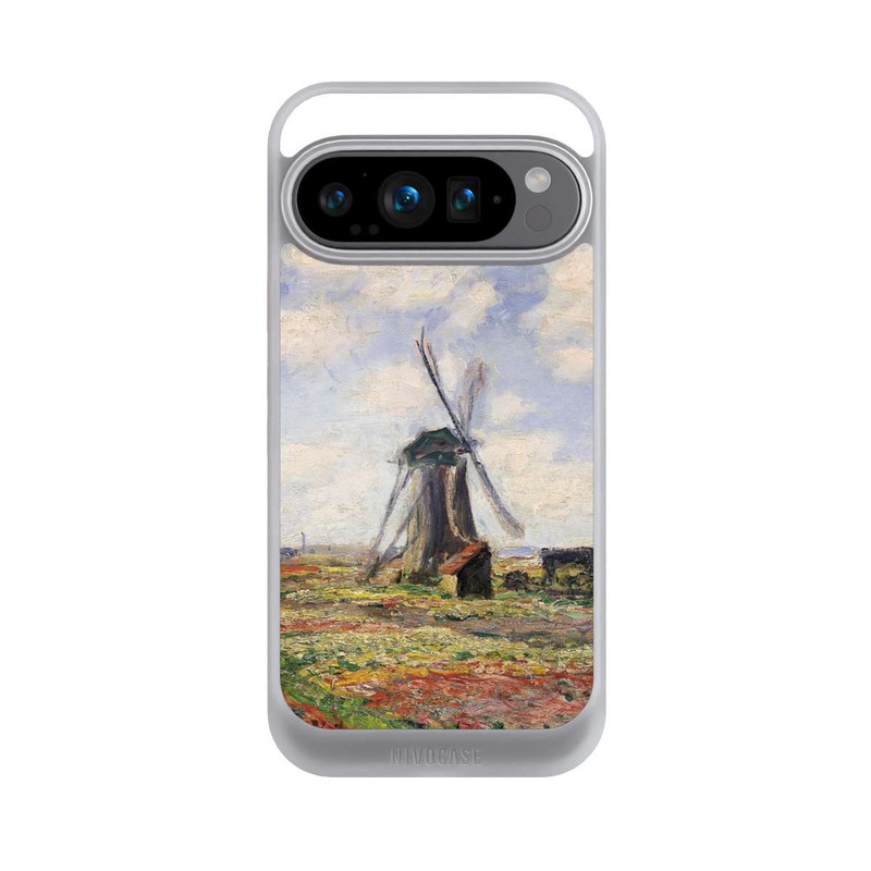 Pixel 9 Pro NIVOcore Tulpenfelder mit der Rijnsburger Windmühle von Claude Monet