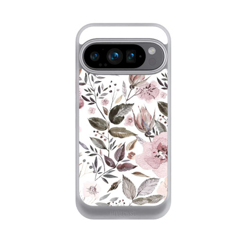 Google Pixel 9 Pro NIVOcore Aquarelle Fleurs Roses Brunes