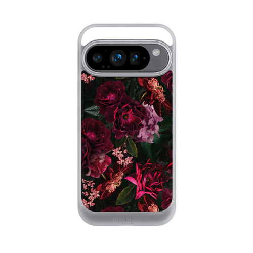 Google Pixel 9 Pro NIVOcore Dunkle romantische Vintage Rosen und Pfingstrosen