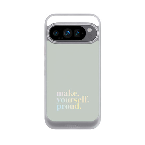 Google Pixel 9 Pro NIVOcore Make Yourself Proud Zitat-Minze und Farbverlauf