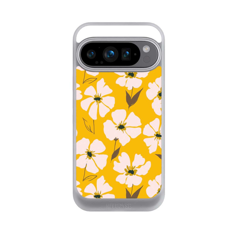 Pixel 9 Pro NIVOcore Blumenwiese auf Gelb Ocker