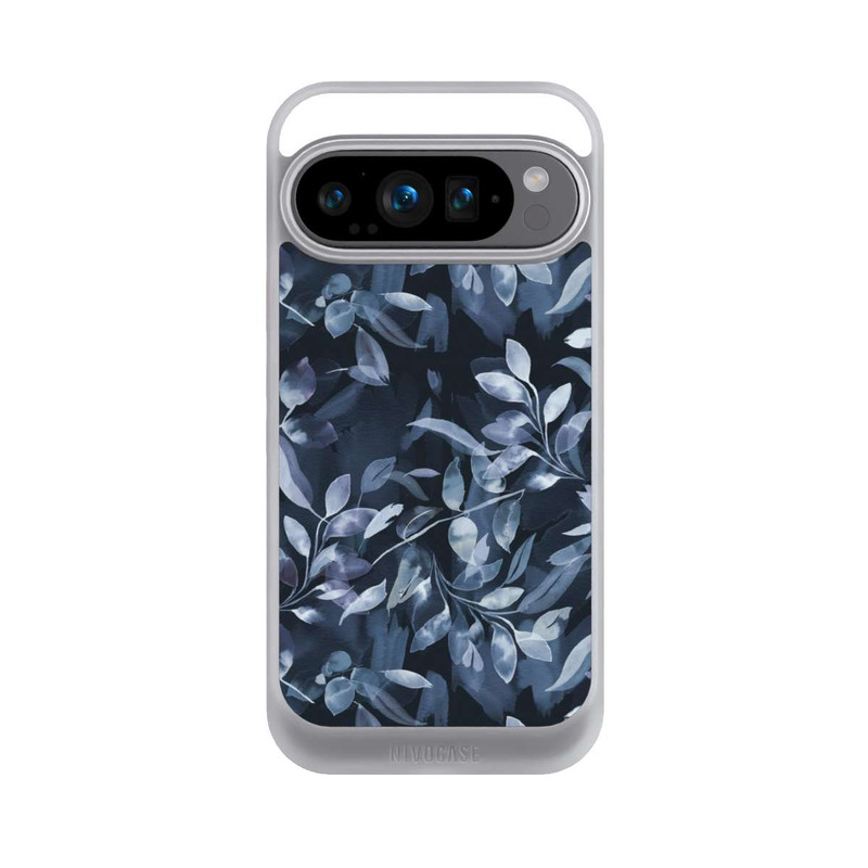 Pixel 9 Pro NIVOcore Mystische Aquarellblätter marineblau