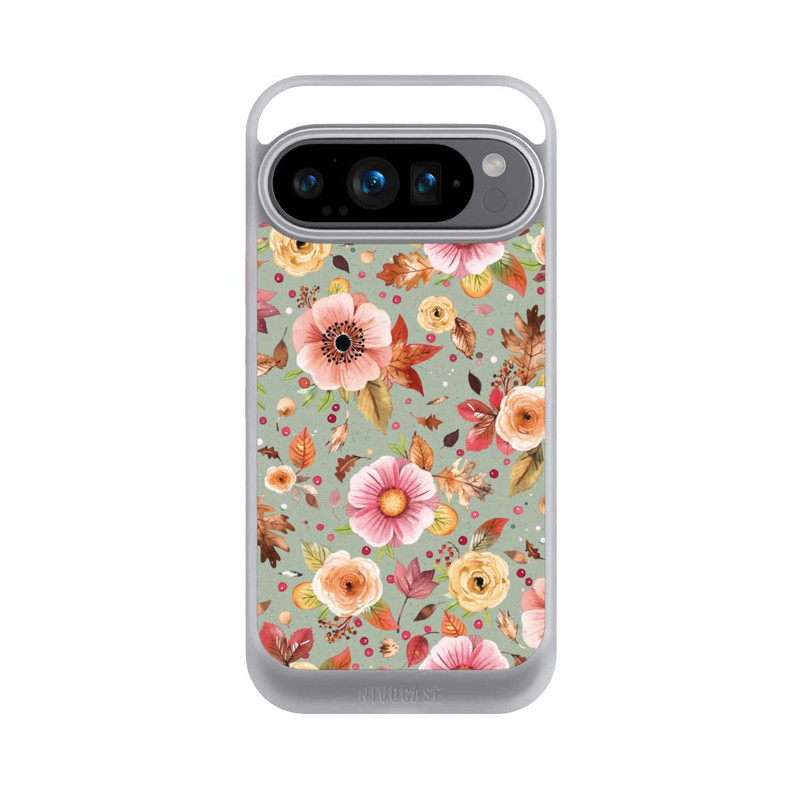 Pixel 9 Pro NIVOcore Fleurs d'automne Vert tendre