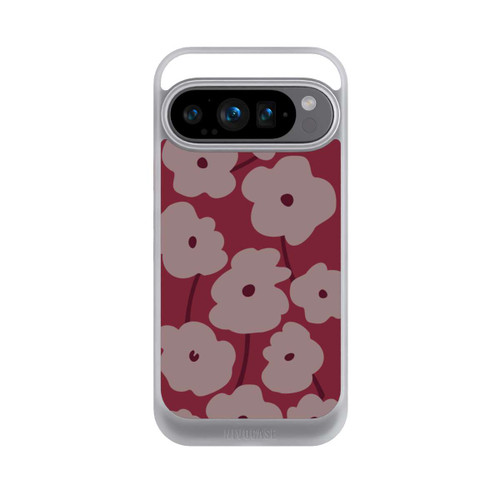 Google Pixel 9 Pro NIVOcore Minimalistische Blumen Bordeaux