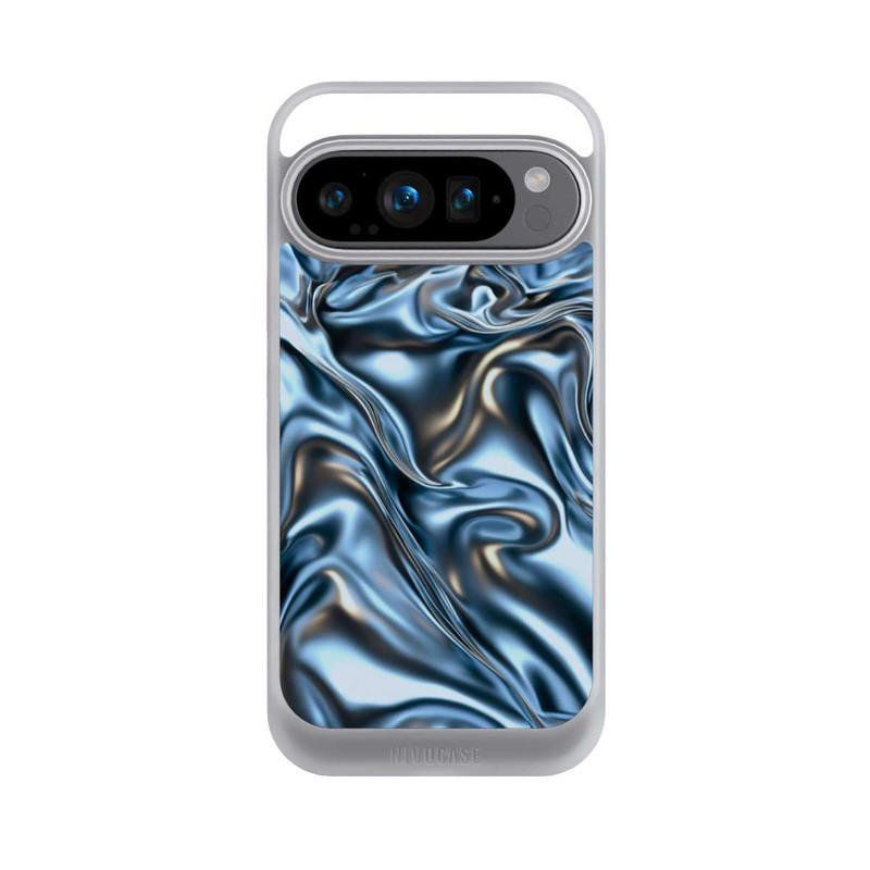 Pixel 9 Pro NIVOcore Glänzender Stoff Chrome Metallic Blau mit KI