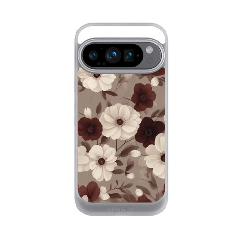 Google Pixel 9 Pro NIVOcore Bordeaux Und Creme Blumen mit KI