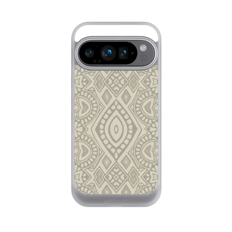 Pixel 9 Pro NIVOcore Boho Geometric Mosaic Pattern Neutral Grey and Beige