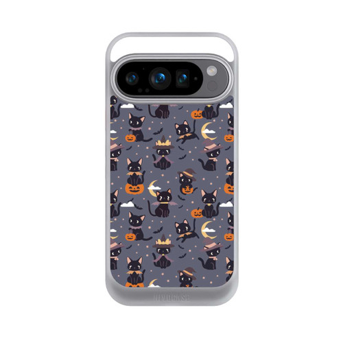 Google Pixel 9 Pro NIVOcore Cute Halloween Witch Cats and Pumpkins