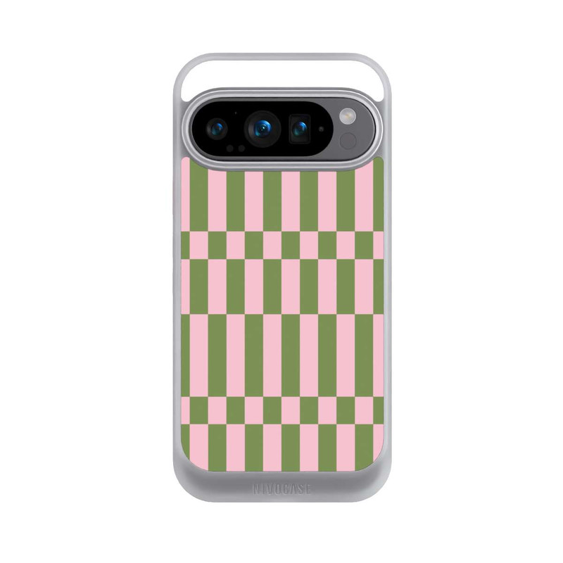 Pixel 9 Pro NIVOcore Sage and Pink Checked Pattern Theme