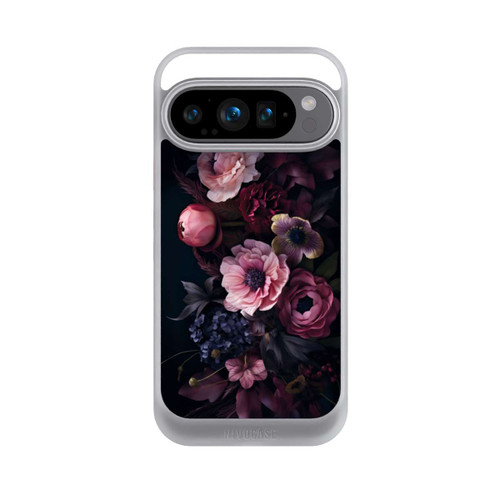 Google Pixel 9 Pro NIVOcore Rosa Blumenbild mit Pfingstrosen auf dunklem Hintergrund Mit KI