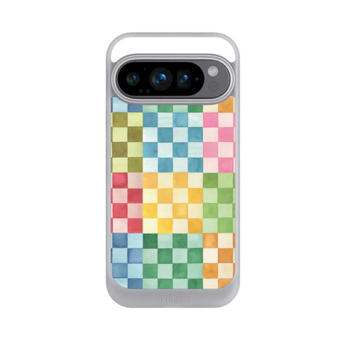 Google Pixel 9 Pro NIVOcore Checkerboard Watercolor Chess Geometric Red