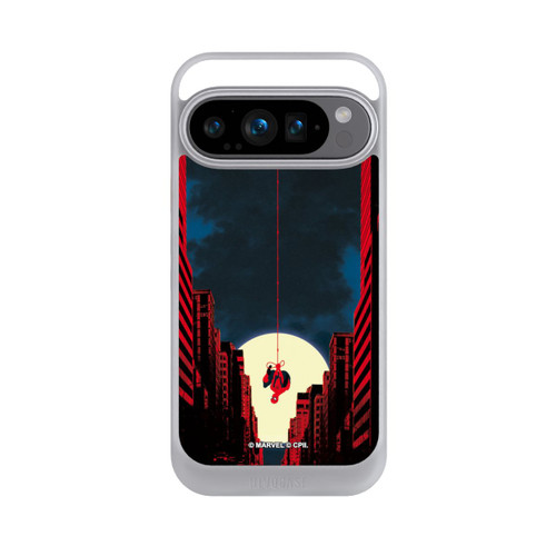Google Pixel 9 Pro NIVOcore Spider-Man Marvel between Skyscrapers