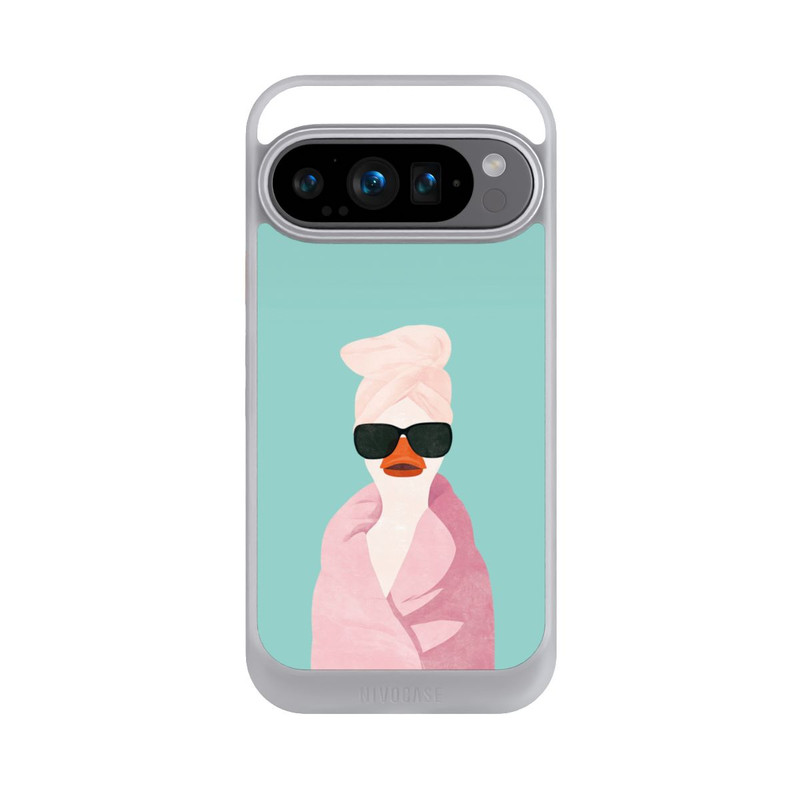 Pixel 9 Pro NIVOcore Turquoise Duck Wearing a Turban with AI