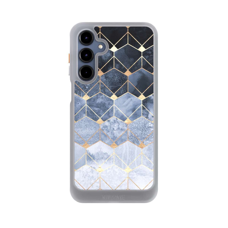 Galaxy A16 5G NIVOcore Blaue Sechsecke und Diamanten Golddruck