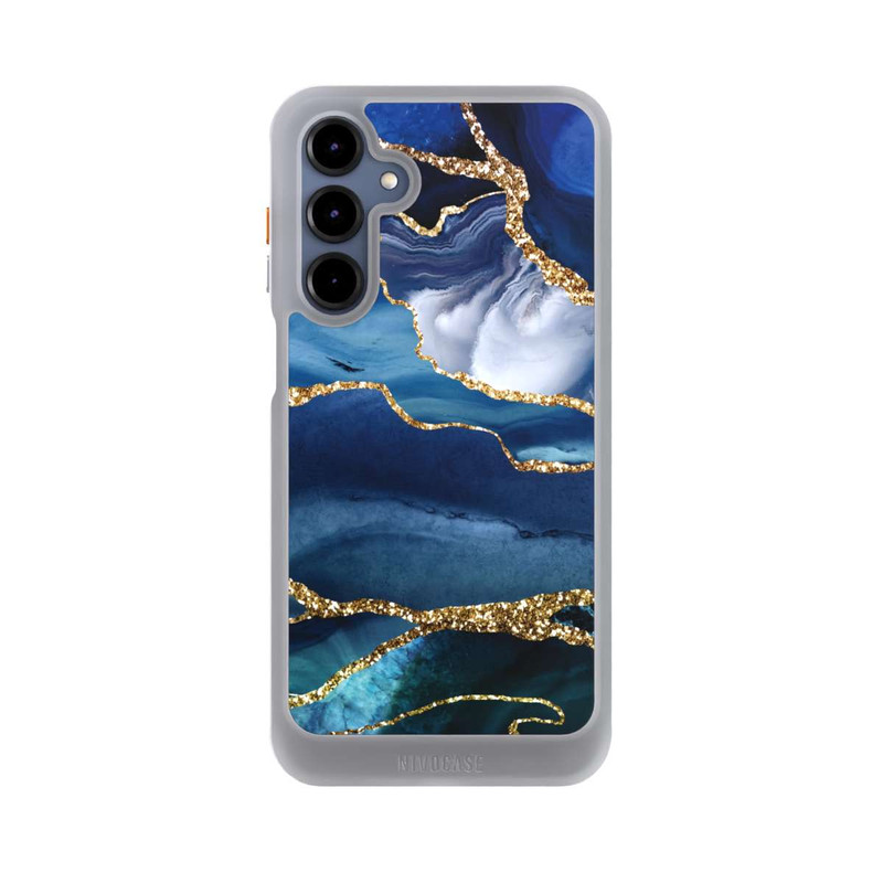 Galaxy A16 5G NIVOcore  Blauer Marmor Gold Glitzer Look