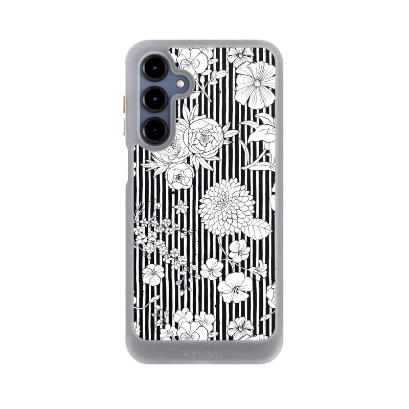 Galaxy A16 5G NIVOcore Flowers and Stripes Black and White